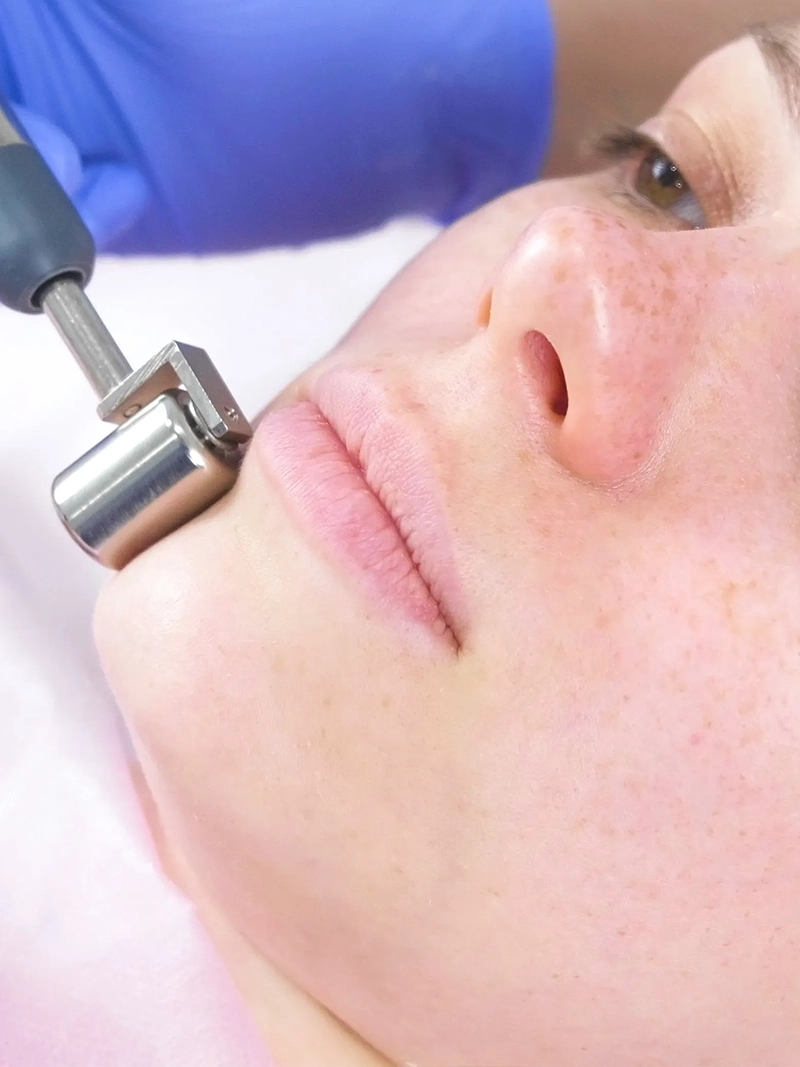 Galvanic facial closeup